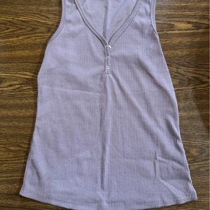 Lilac Ribbed Knit Tank Top